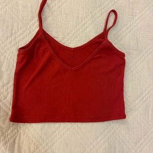 brandy melville red cropped tank top